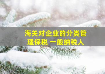 海关对企业的分类管理保税 一般纳税人